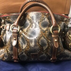 Dooney & Bourke Python Embossed Florentine Satchel Handbag   LTD Edition Large